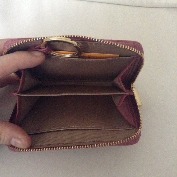 TORY BURCH Crystal Zip Coin/Case Case Cameo Pink - Picture 2 of 3